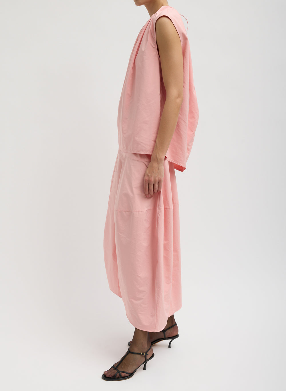 Tibi-Nylon Shirred Neck Top - Pink-Tops-Boboli-Vancouver-Canada