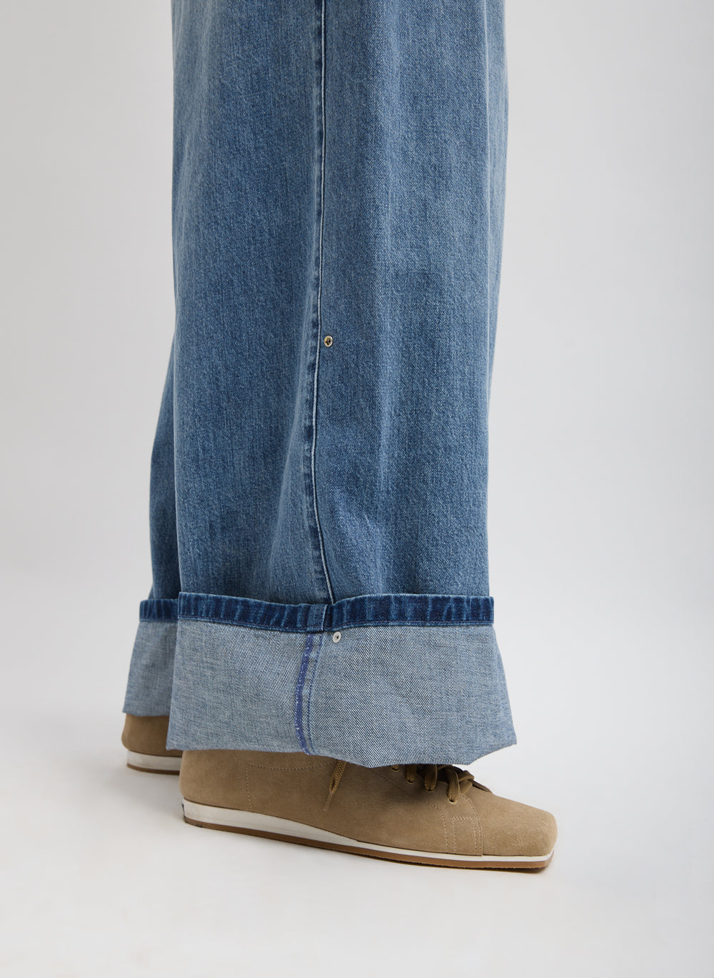 Tibi-Spring Denim Triple Pleat Pant - Classic Blue-Pants-Boboli-Vancouver-Canada