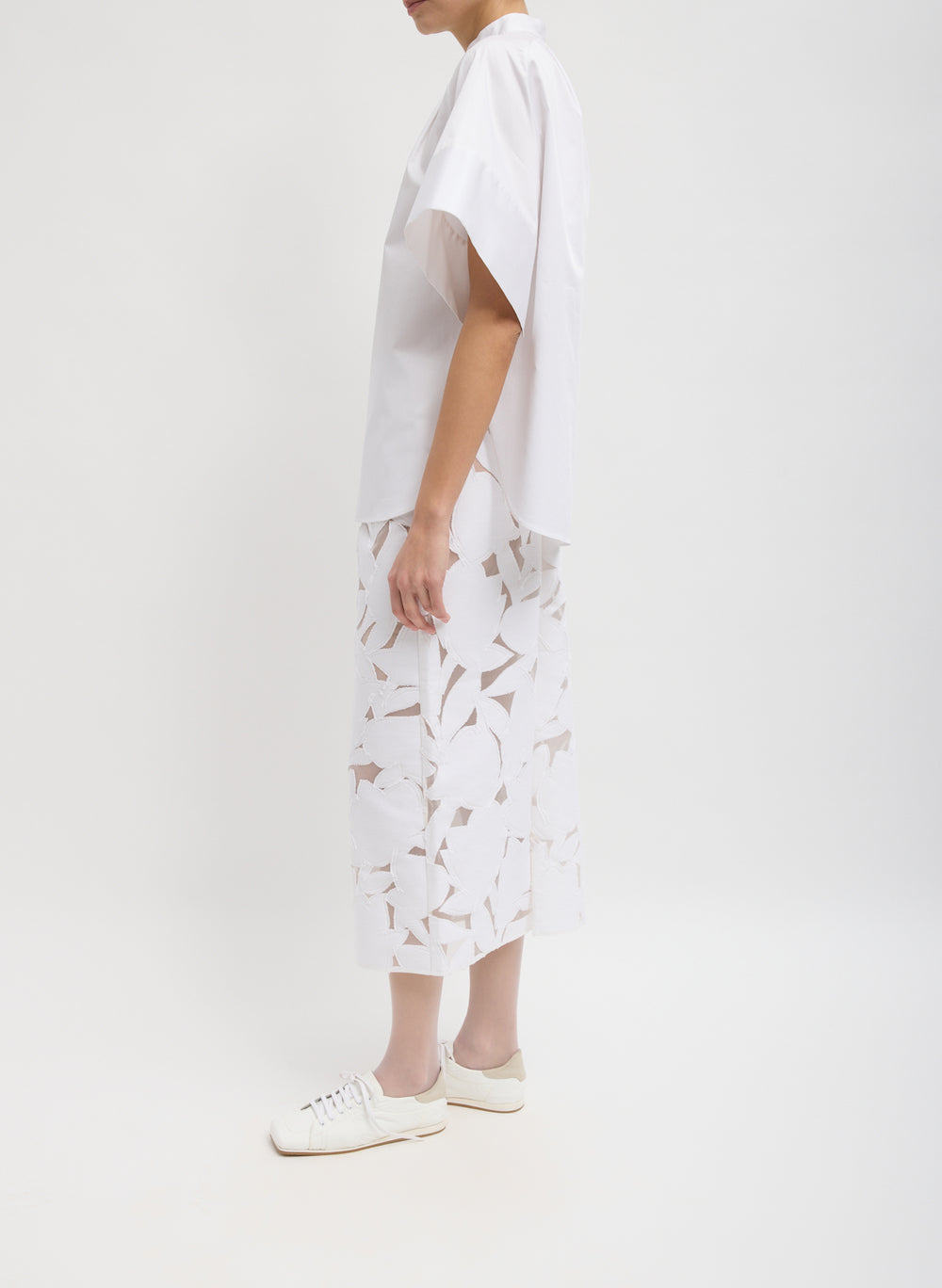 Tibi-Adelle Fil Coupe Pencil Skirt - Optic White-Skirts-Boboli-Vancouver-Canada