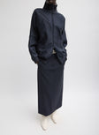Tibi-Pinstripe Active Knit Zipper Track Jacket - Navy/Multi-Jackets-Boboli-Vancouver-Canada