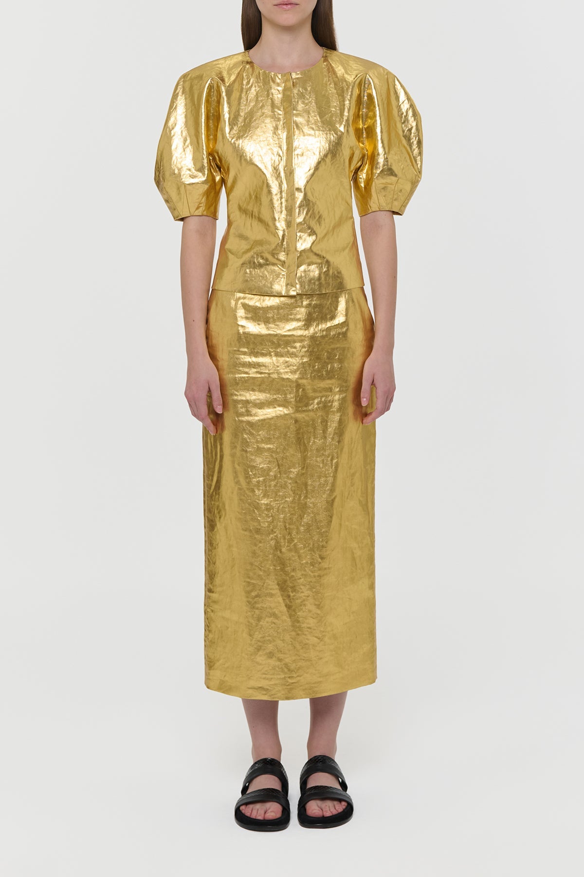 Gabriela Hearst-Manuela Skirt - Gold-Skirts-Boboli-Vancouver-Canada