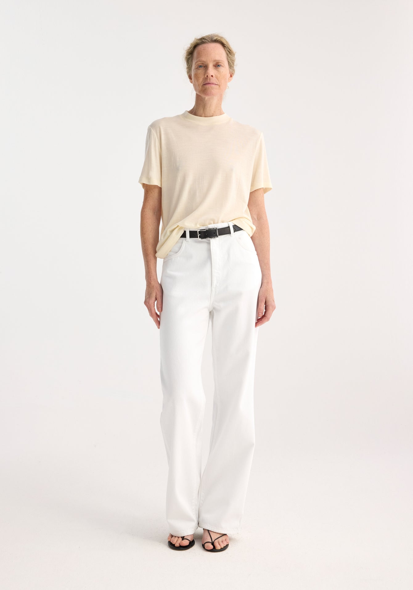Relaxed Wool T-Shirt - Cream