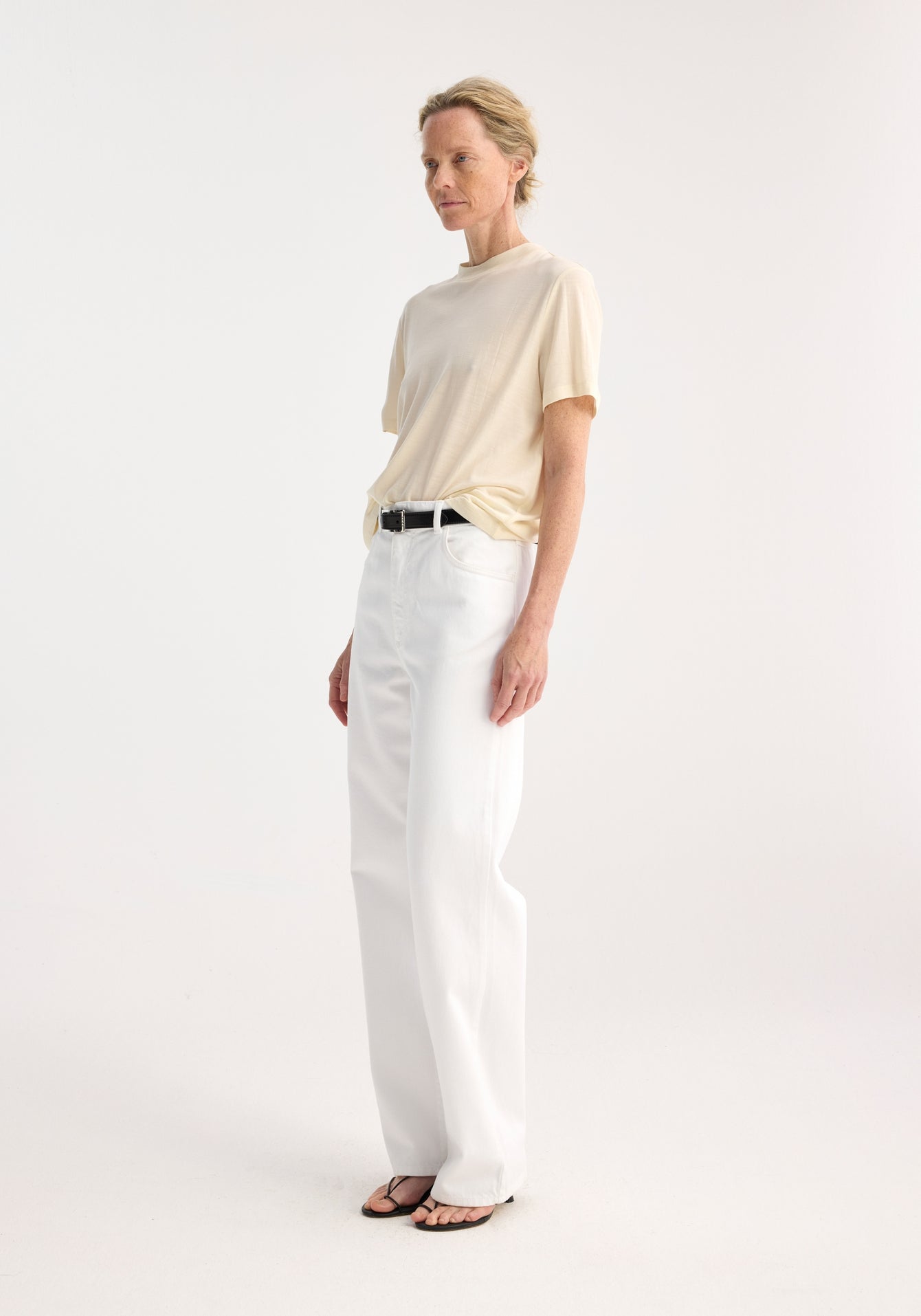 Relaxed Wool T-Shirt - Cream