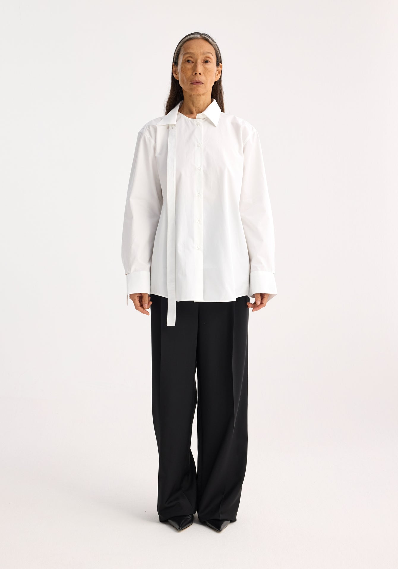 Deconstructed White Cotton Shirt - Optic White