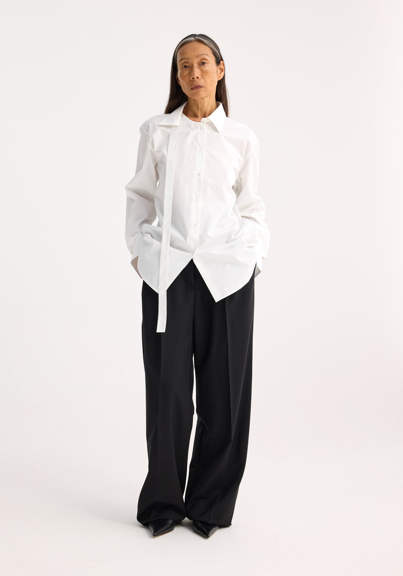 Deconstructed White Cotton Shirt - Optic White