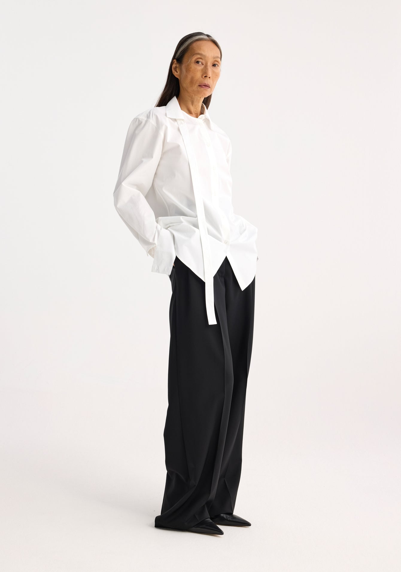 Deconstructed White Cotton Shirt - Optic White