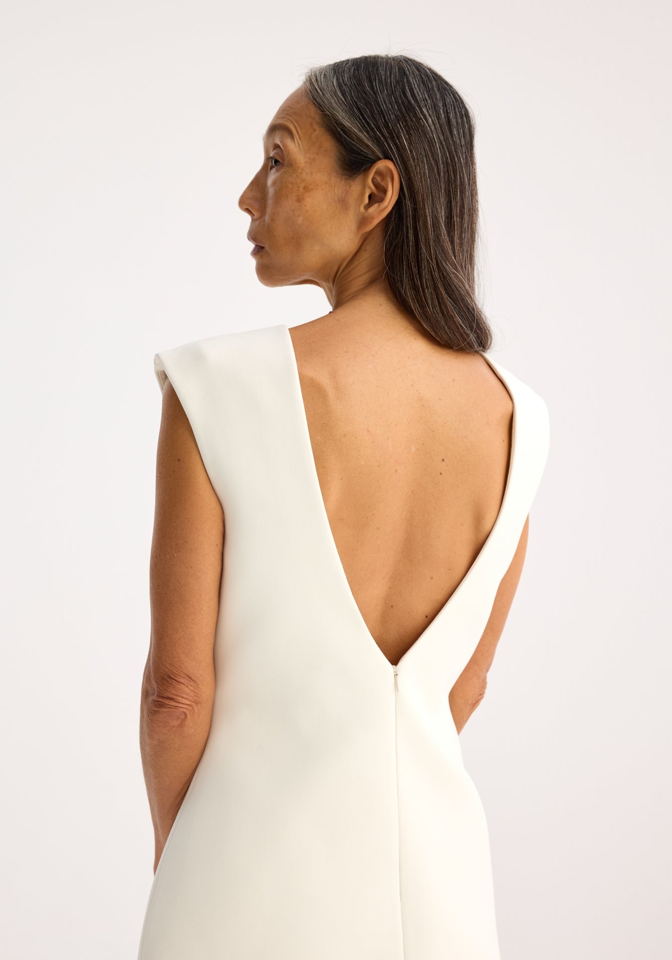 Sculptural Open Back Top - Cream