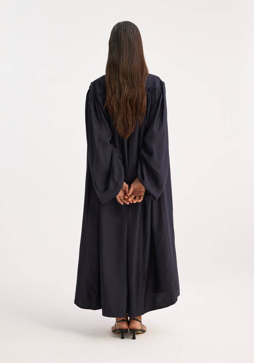 Silk Pleated Dress - Navy