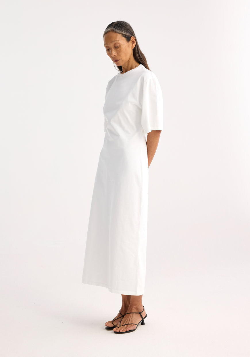 Jersey Fitted T-Shirt Dress - Optic White
