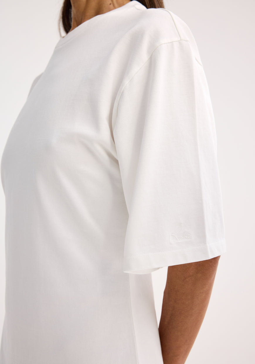Jersey Fitted T-Shirt Dress - Optic White