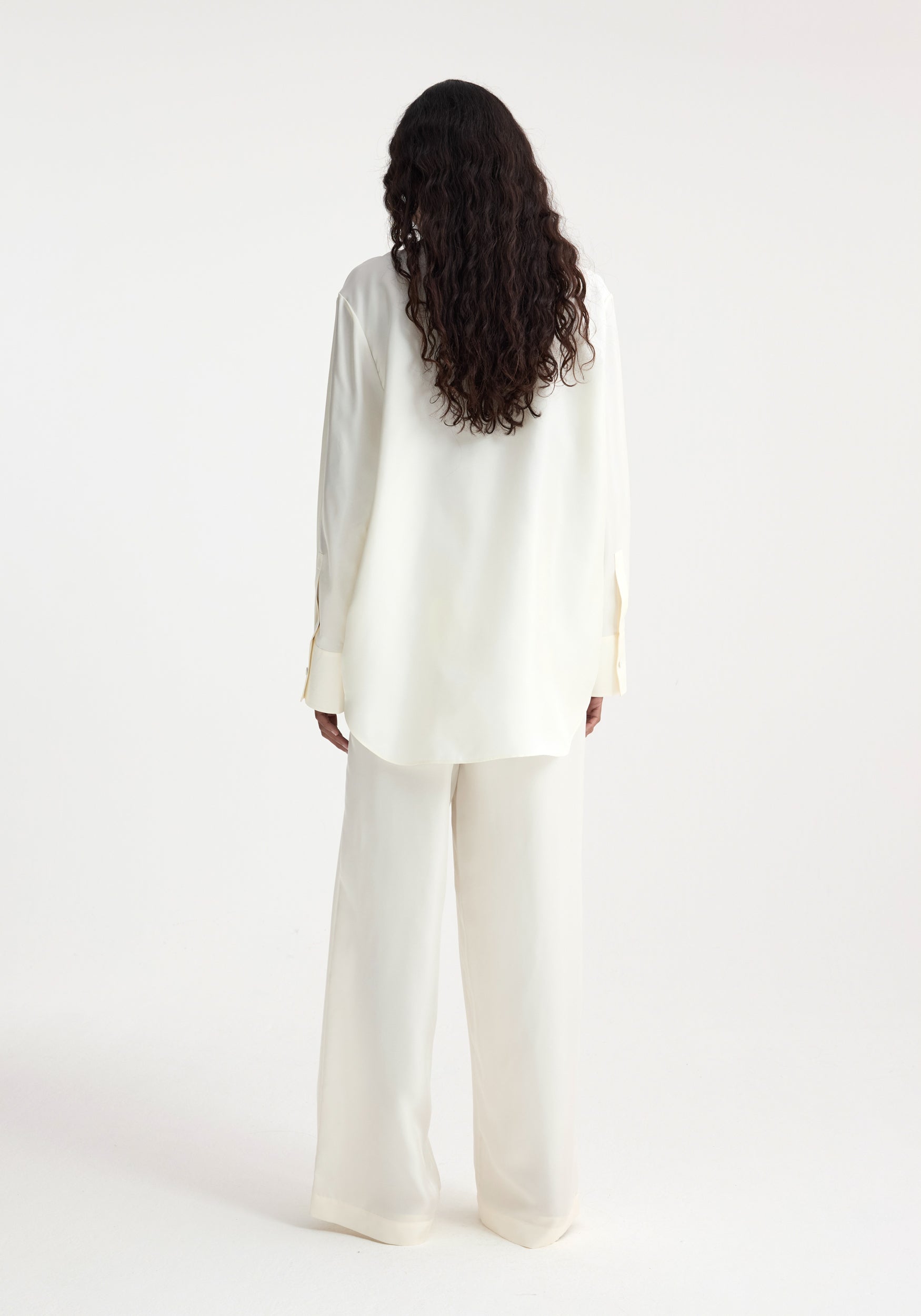 Silk Tuxedo Shirt - Cream