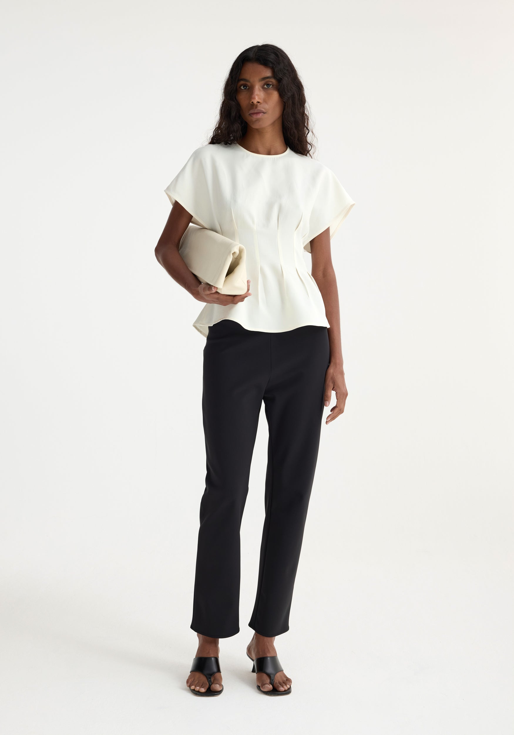 Sculptural Waisted Top - Off White