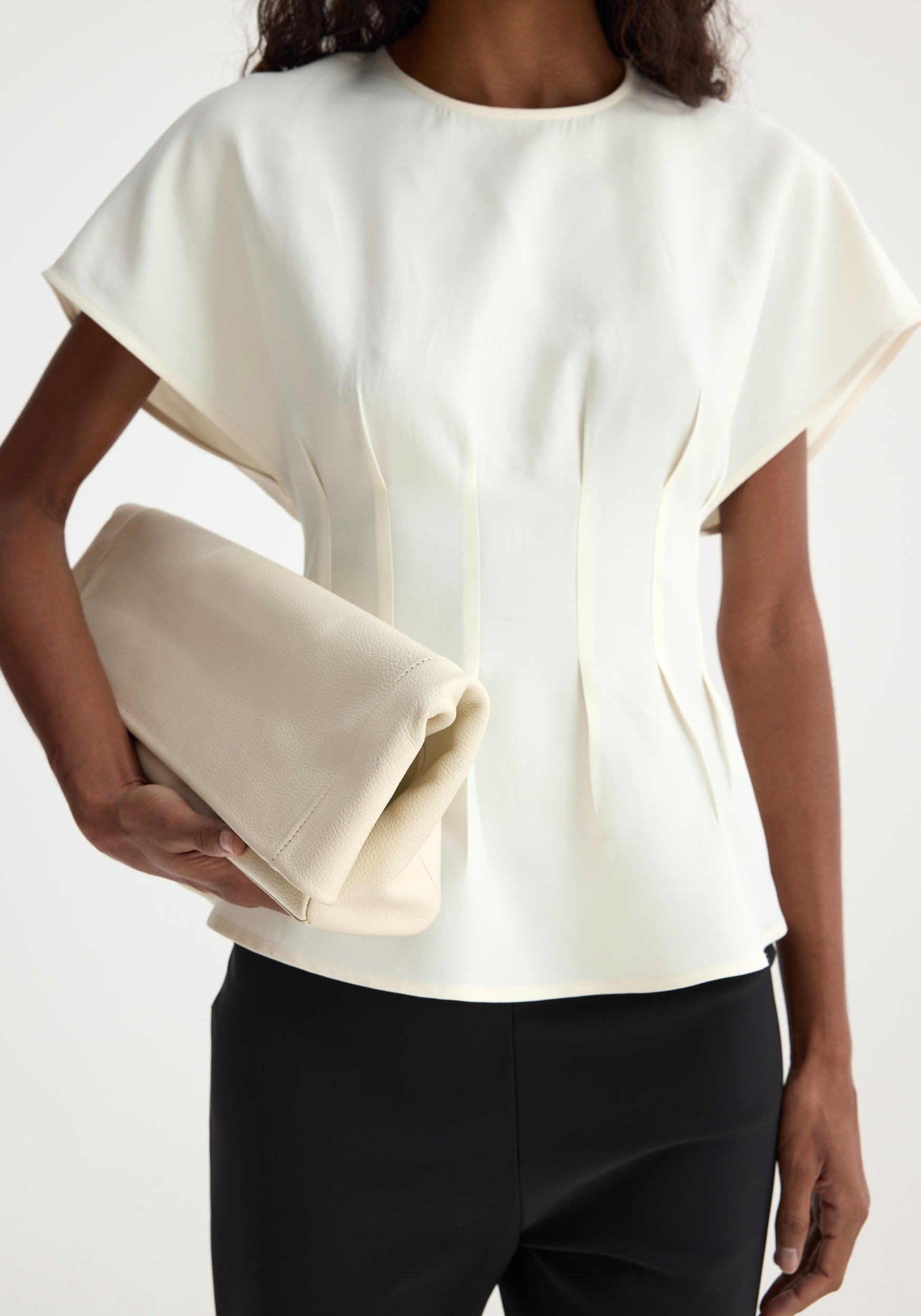Sculptural Waisted Top - Off White