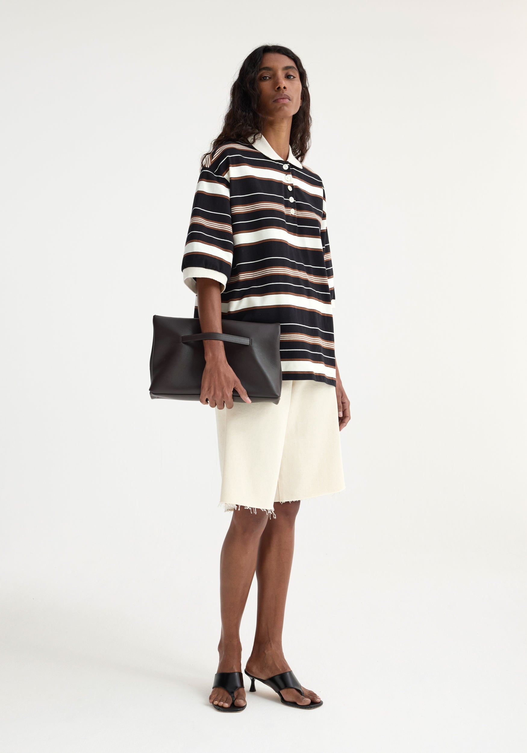 Striped Oversized Polo - Block Stripe