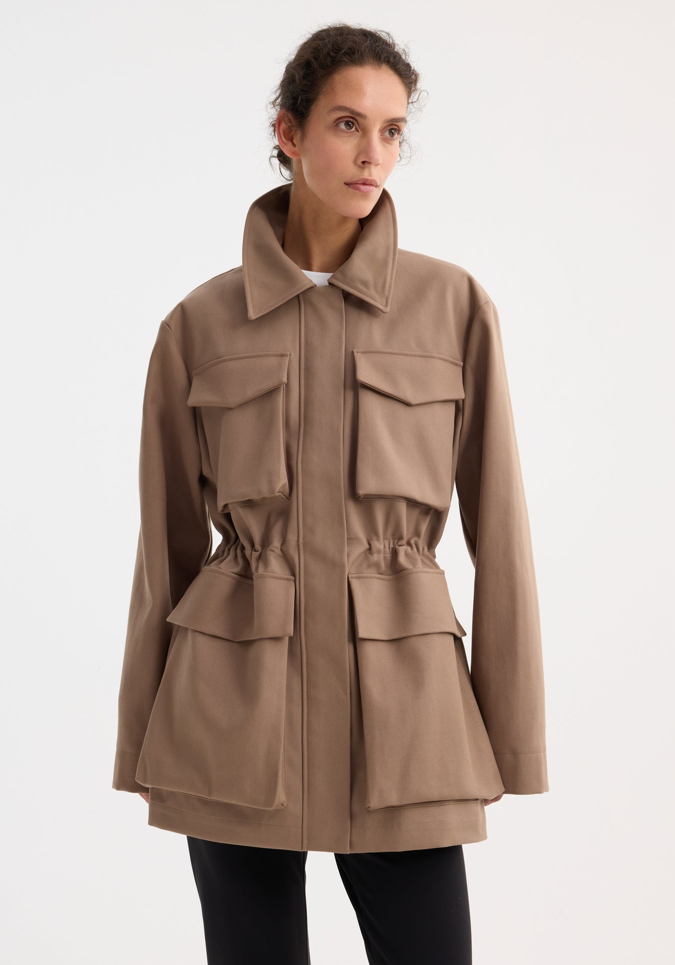 Rohe-Field Jacket w/Waist Adjuster - Clay-Jackets-Boboli-Vancouver-Canada
