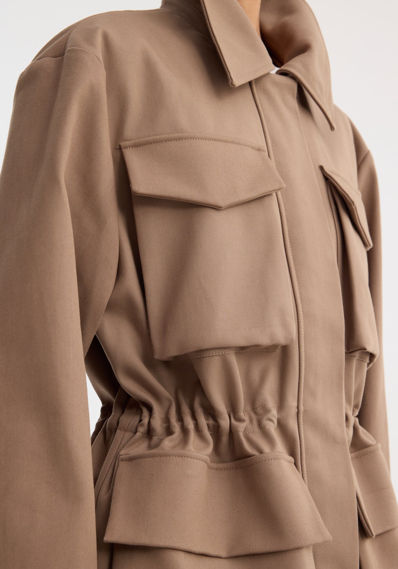 Rohe-Field Jacket w/Waist Adjuster - Clay-Jackets-Boboli-Vancouver-Canada