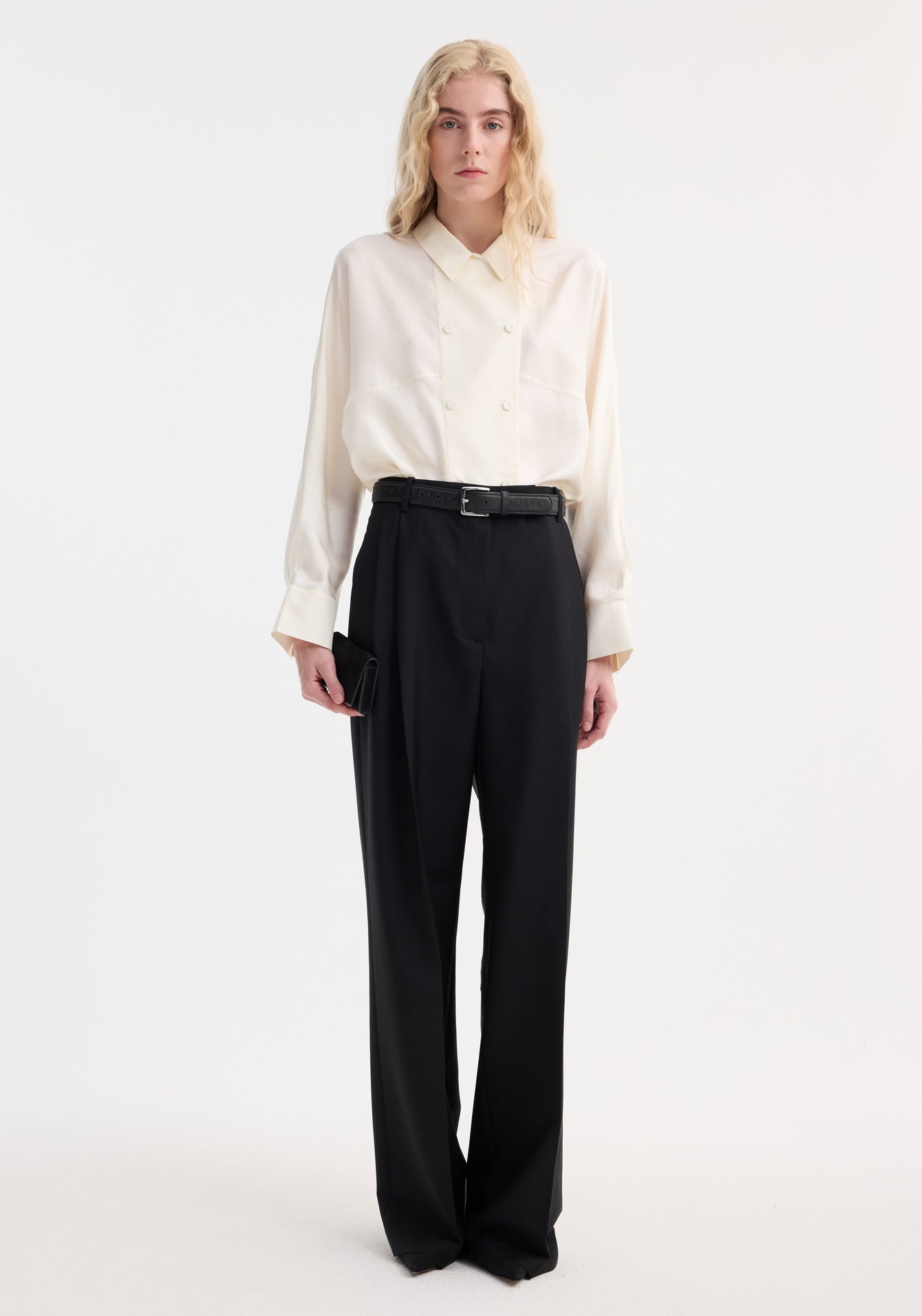 Rohe-Relaxed Fit Button Down Top - Cream-Tops-Boboli-Vancouver-Canada