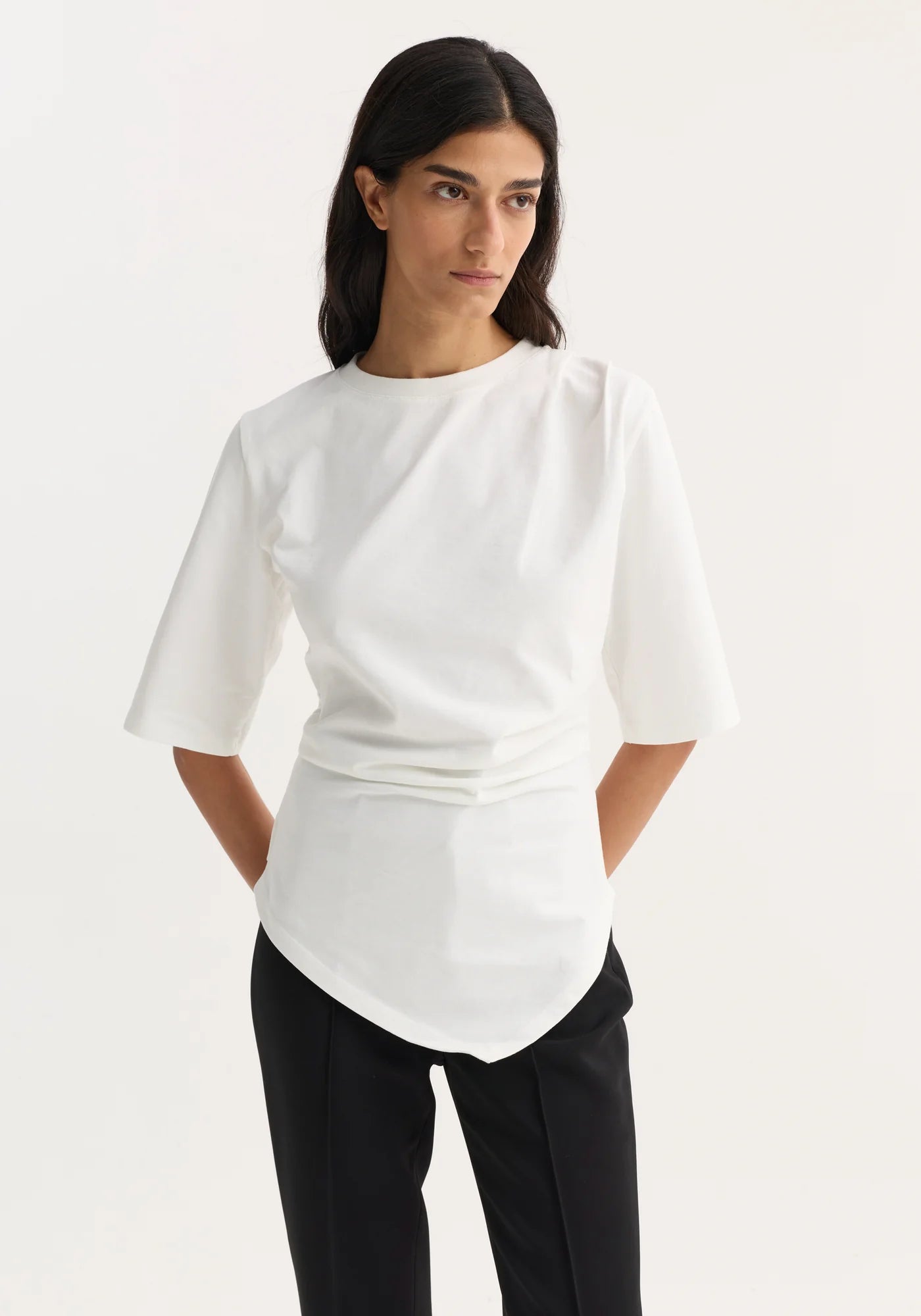 Rohe-Reinvented Twisted T-Shirt - Optic White-T-Shirts-Boboli-Vancouver-Canada