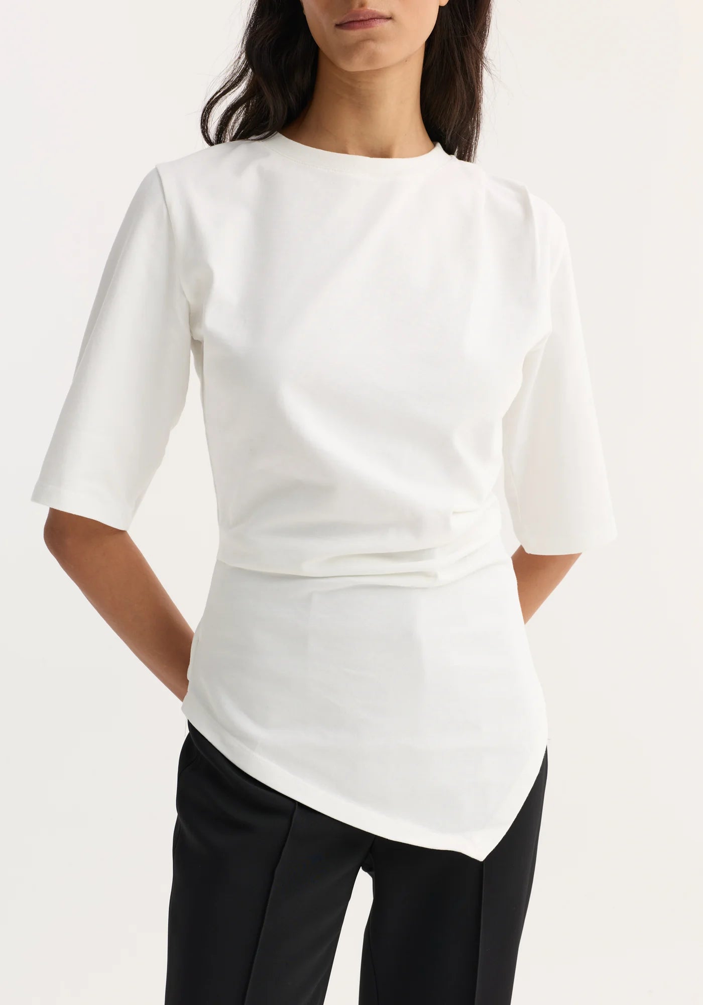 Rohe-Reinvented Twisted T-Shirt - Optic White-T-Shirts-Boboli-Vancouver-Canada