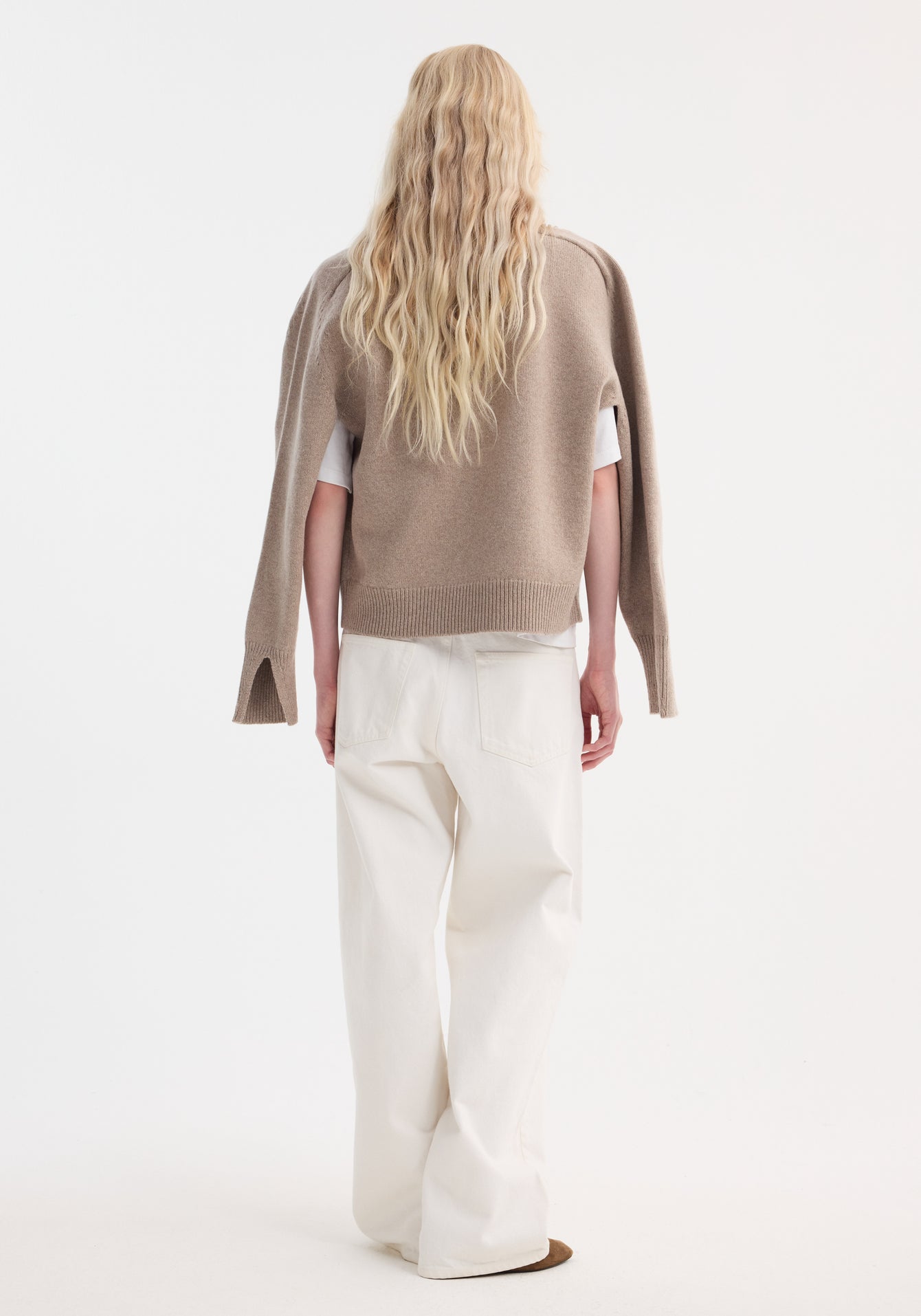 Rohe-Sleeve Wrap Jumper - Taupe Melange-Sweaters-Boboli-Vancouver-Canada