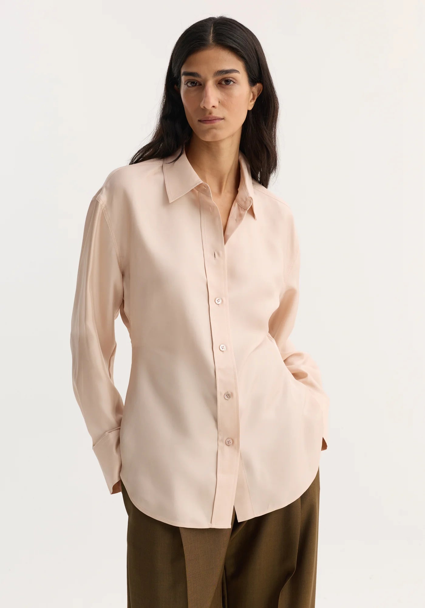 Silk Shaped Shirt - Rose