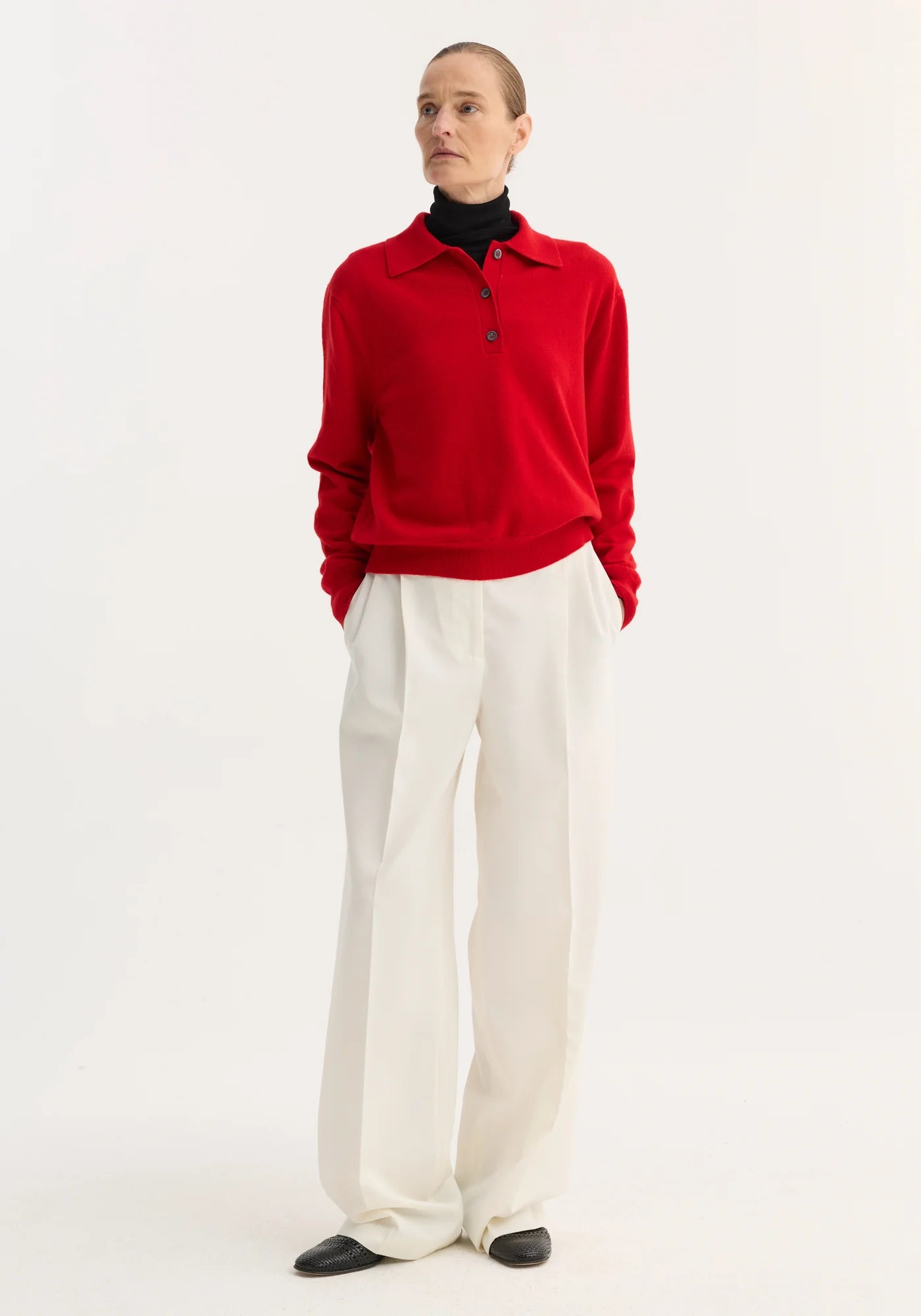 Wool Cashmere Polo - Red