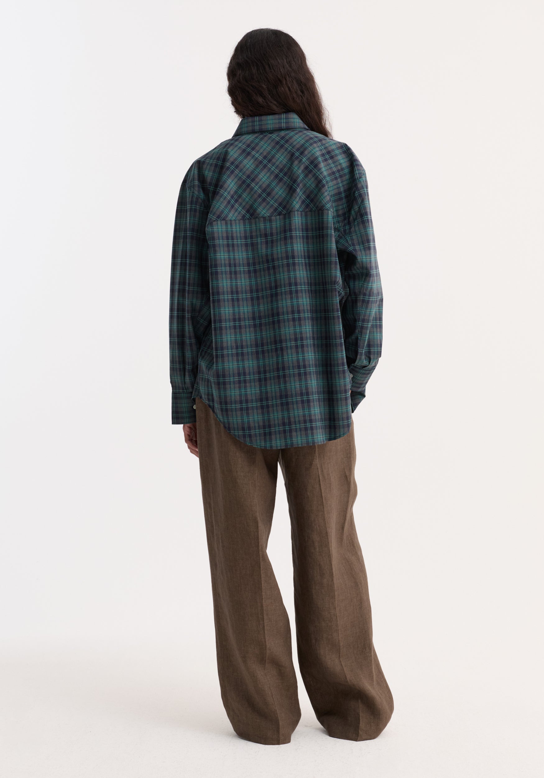 Rohe-Oversized Check Shirt - Retro Green-Shirts-Boboli-Vancouver-Canada