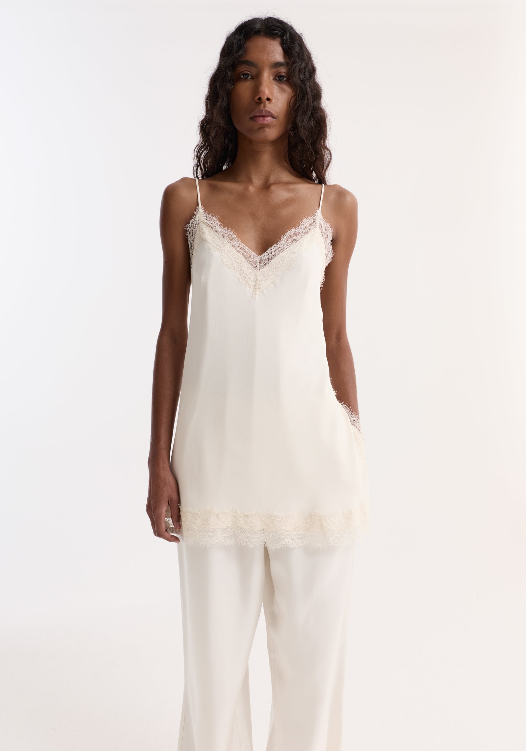 Rohe-Lace Camisole - Off White-Tops-Boboli-Vancouver-Canada