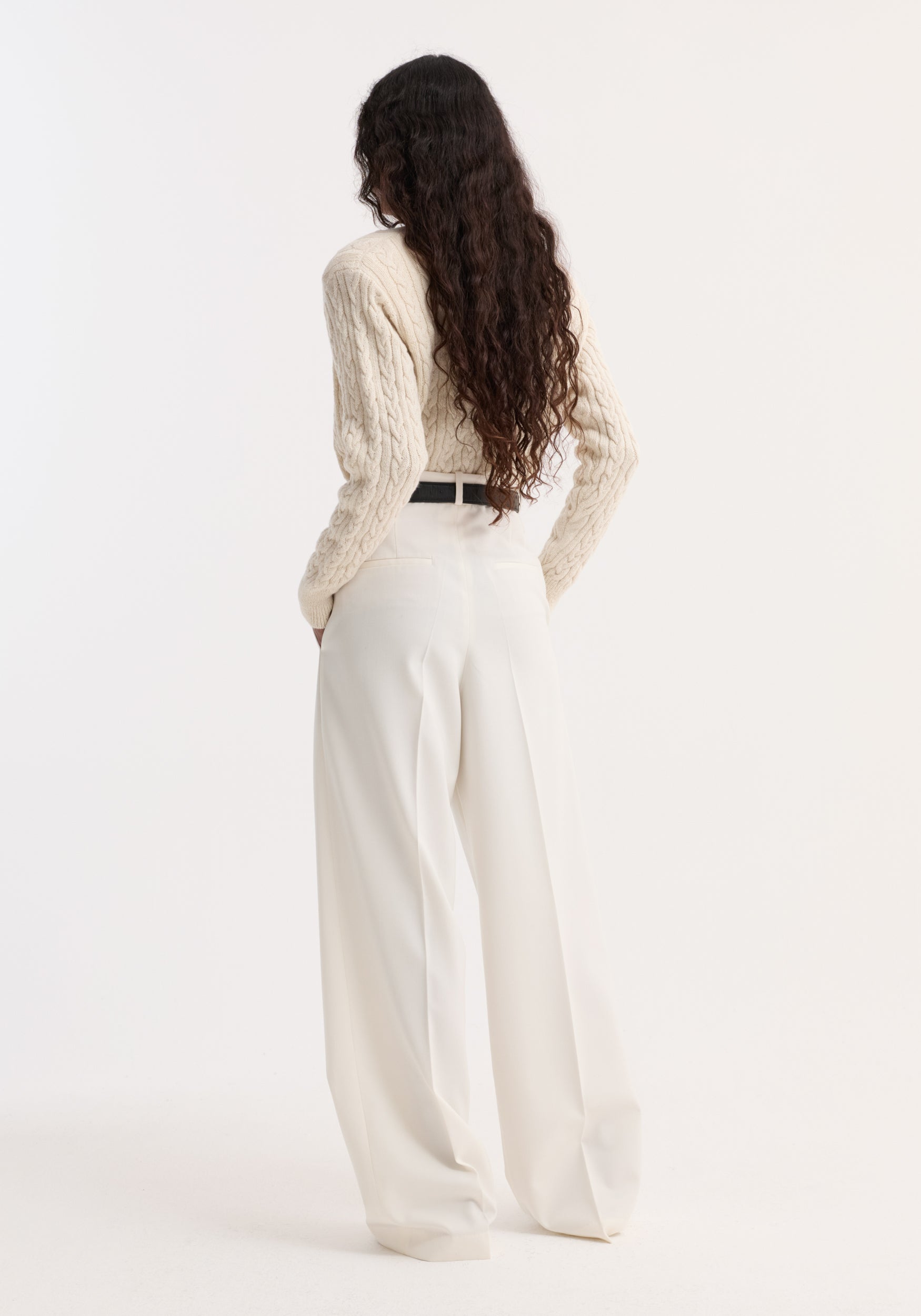 Rohe-Fine Merino Cable Cardigan - Cream-Cardigans-Boboli-Vancouver-Canada
