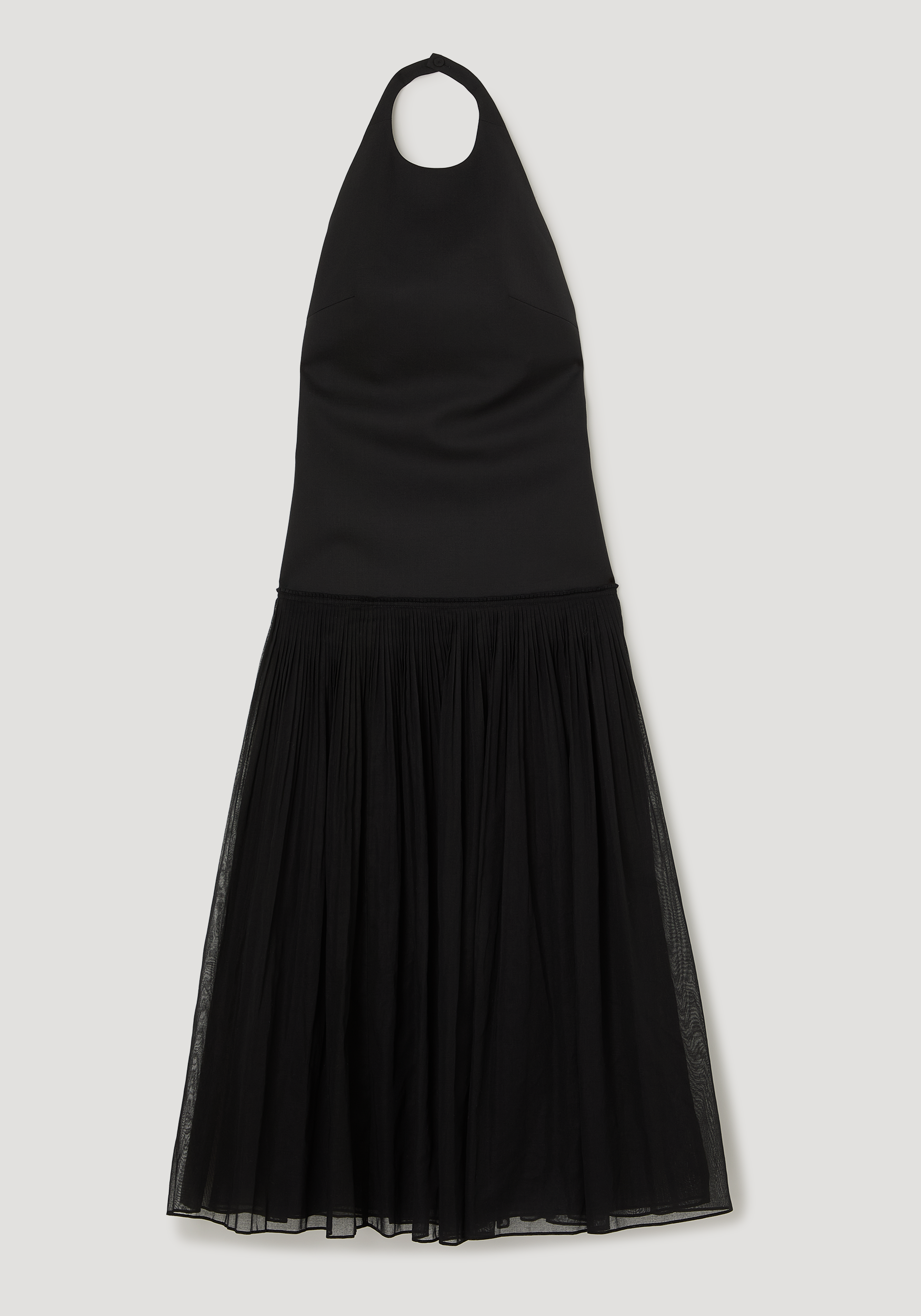 Rohe-Pleated Muslin Halter Dress - Black-Dresses-Boboli-Vancouver-Canada