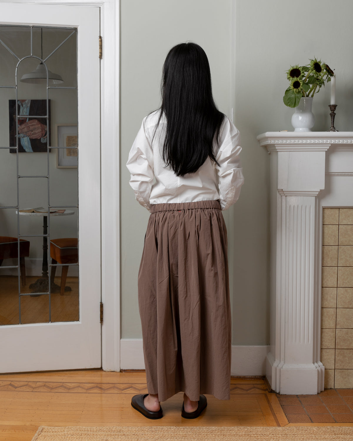 Jennie Paper Cotton Skirt - Clay
