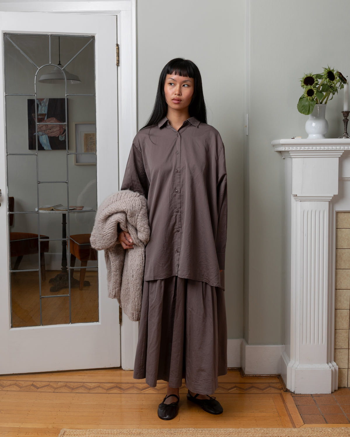 Pi Twill Cotton Shirt - Clay