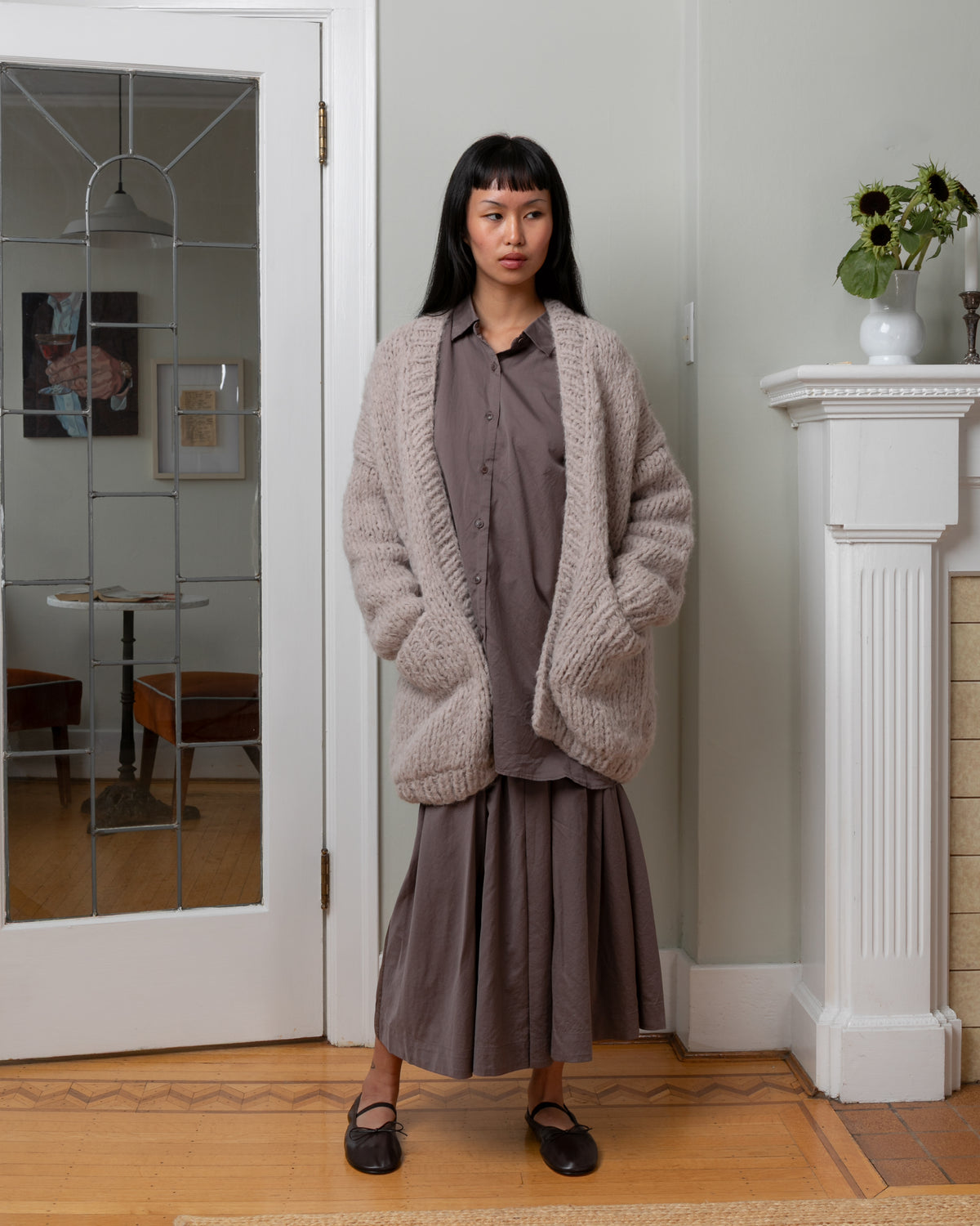 Casey Casey-Elsa Aplaca Brush Sweater - Beige-Sweaters-Boboli-Vancouver-Canada