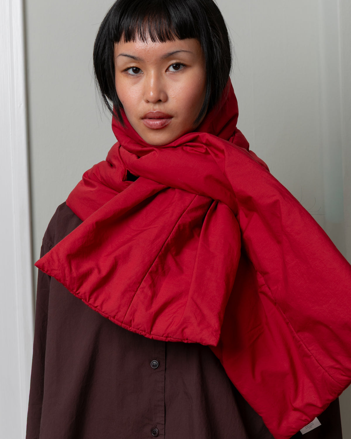 Julianne Chalk Poplin Scarve - Garnet