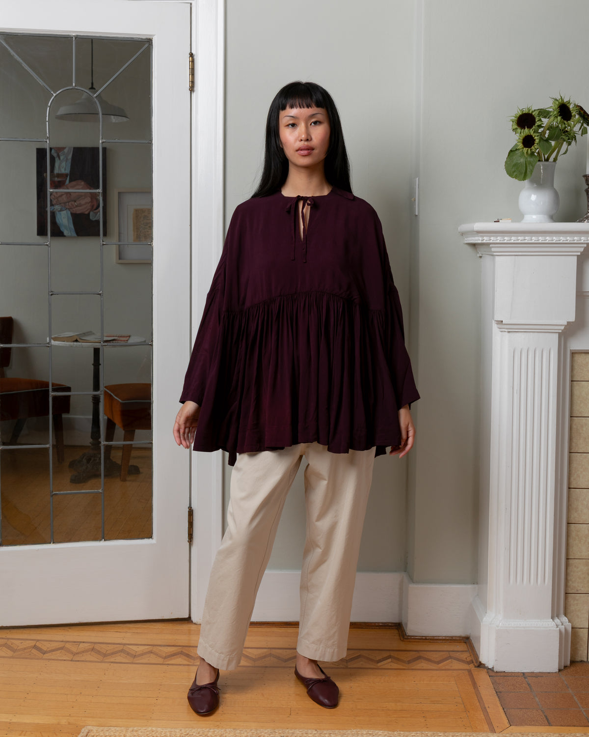 Halles BB Cosie Cotton Blouse - Blackberry
