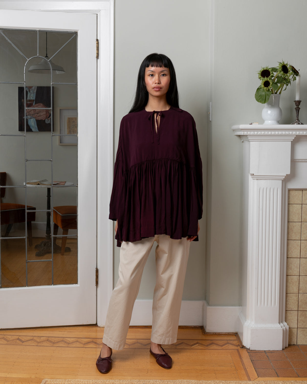 Halles BB Cosie Cotton Blouse - Blackberry
