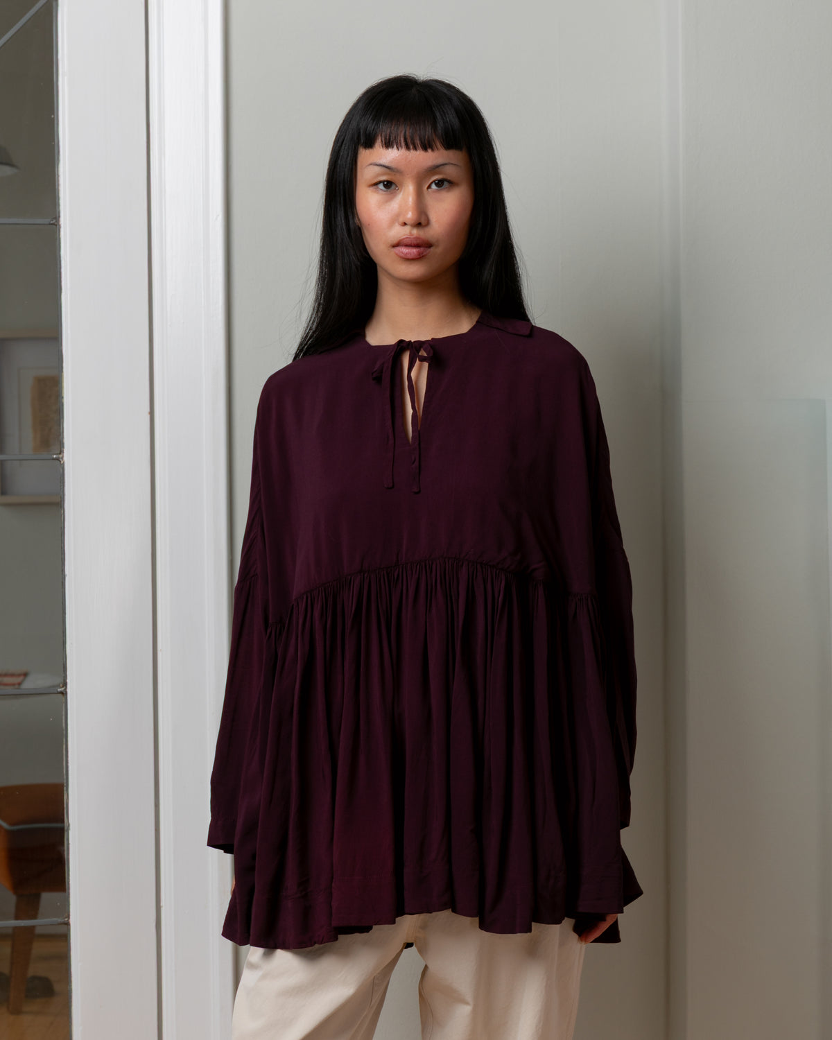 Halles BB Cosie Cotton Blouse - Blackberry