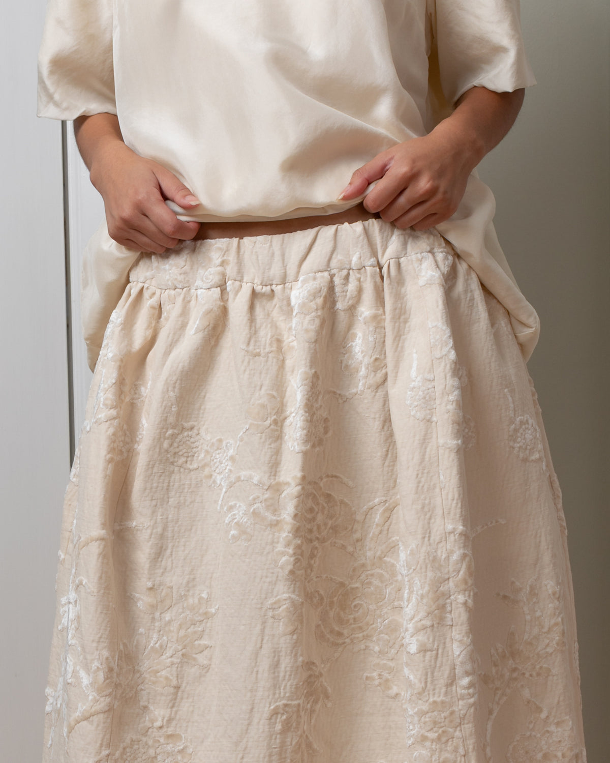 Casey Casey-Ghosty Jacquard Skirt - Natural-Skirts-Boboli-Vancouver-Canada