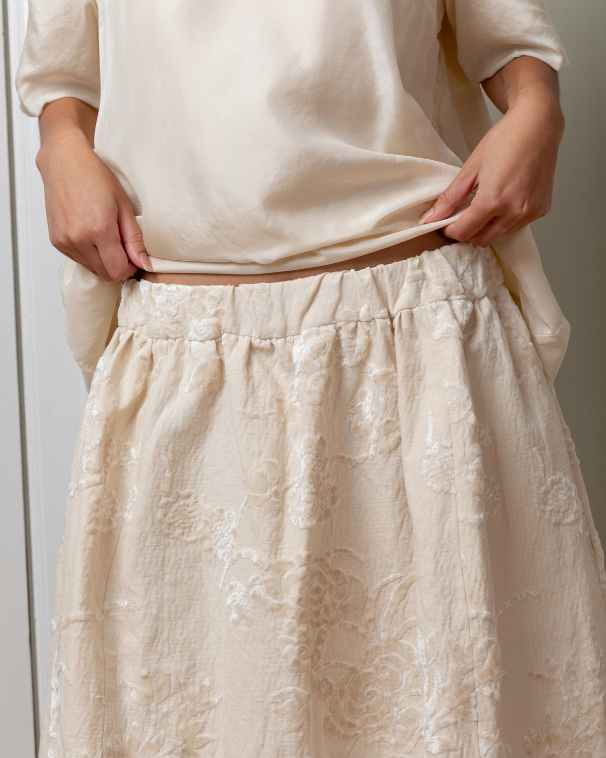 Casey Casey-2 Layers Silk Top - Ivory-Tops-Boboli-Vancouver-Canada