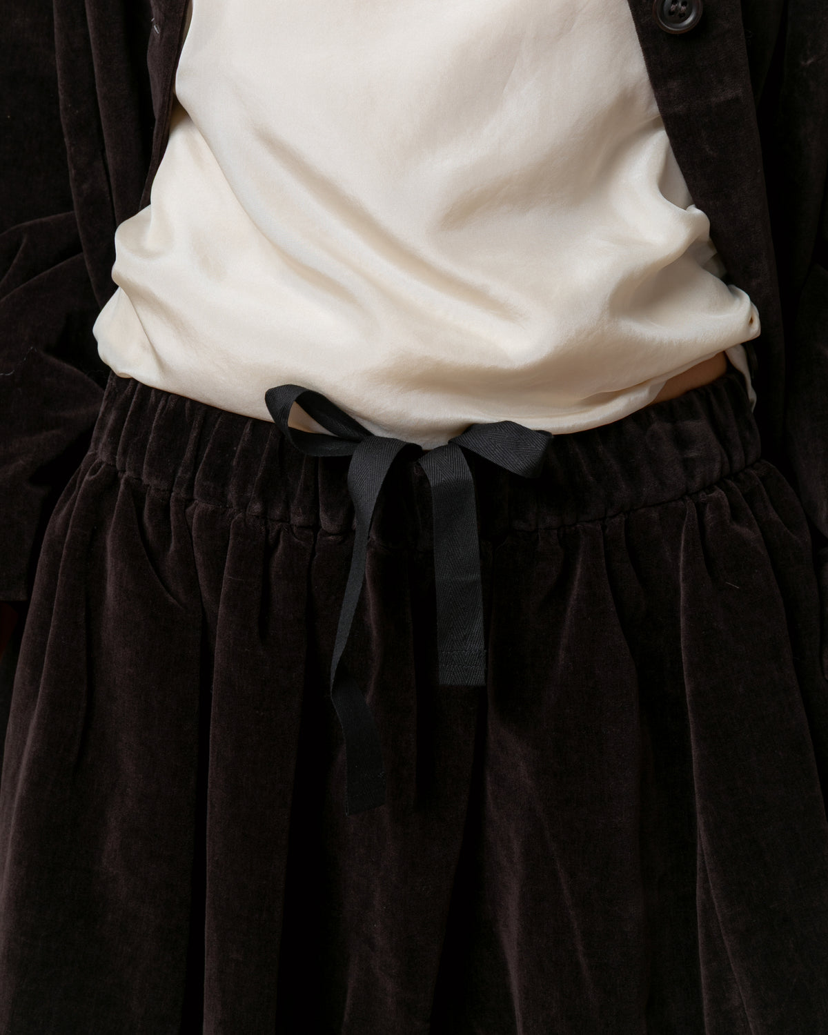 Casey Casey-Ghosty Mid Velvet Skirt - Dark Brown-Skirts-Boboli-Vancouver-Canada