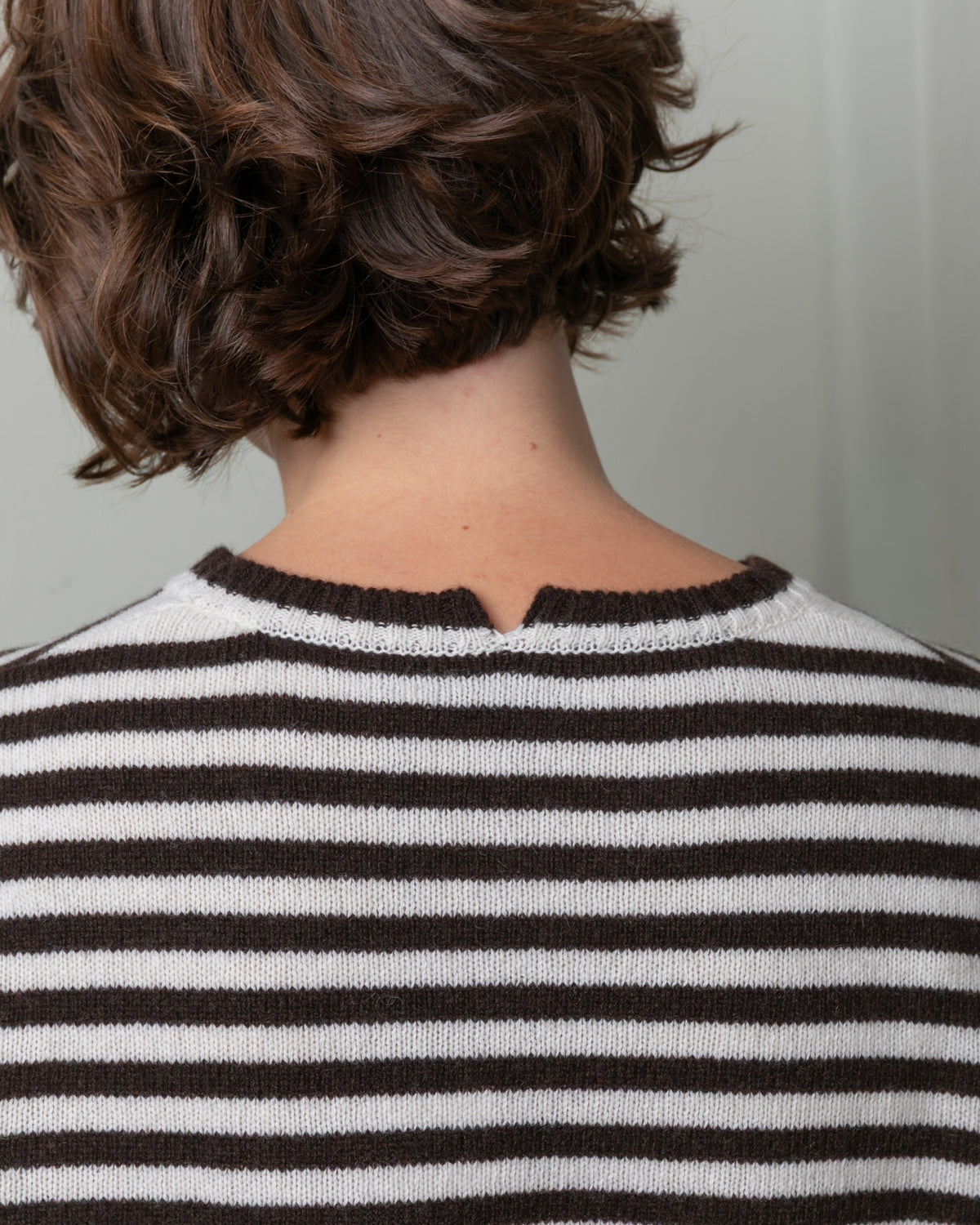 Sibs Stripe C/N Sweater - Brown & Panna Stripe