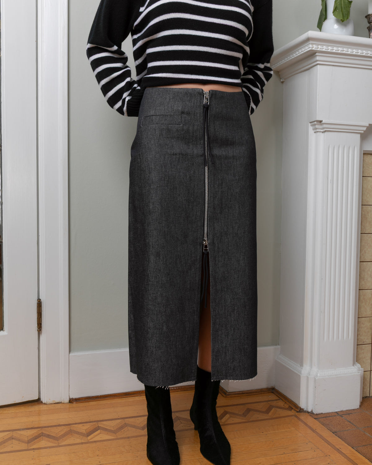 Cemre Skirt - Black Denim