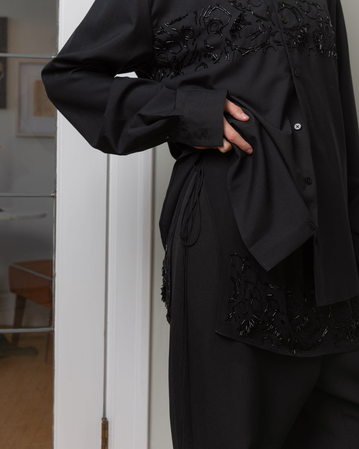 Fossil Beadwork Shirt / Tabard - Black