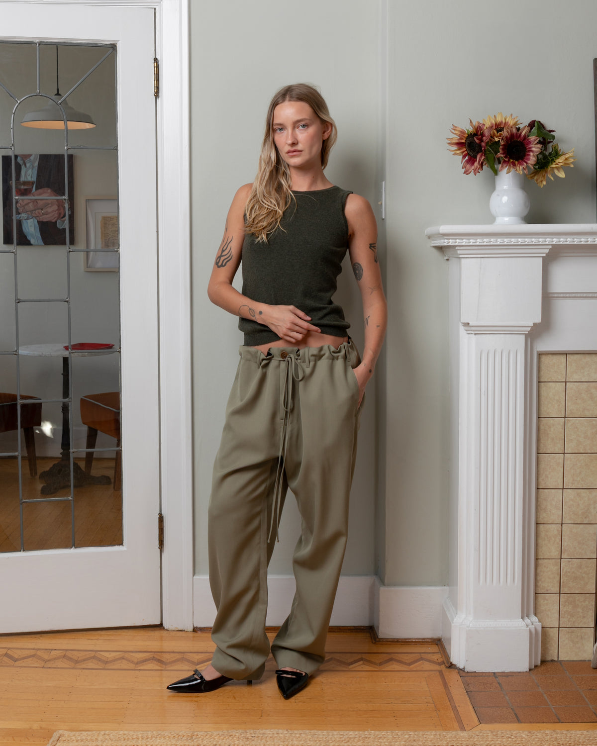 Bare-Hawick Tank - Loden-Tops-Boboli-Vancouver-Canada