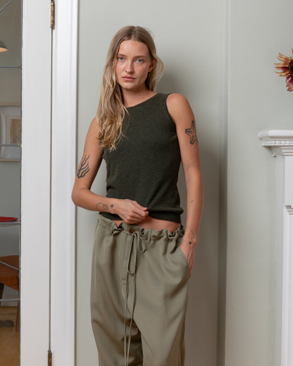 Bare-Hawick Tank - Loden-Tops-Boboli-Vancouver-Canada