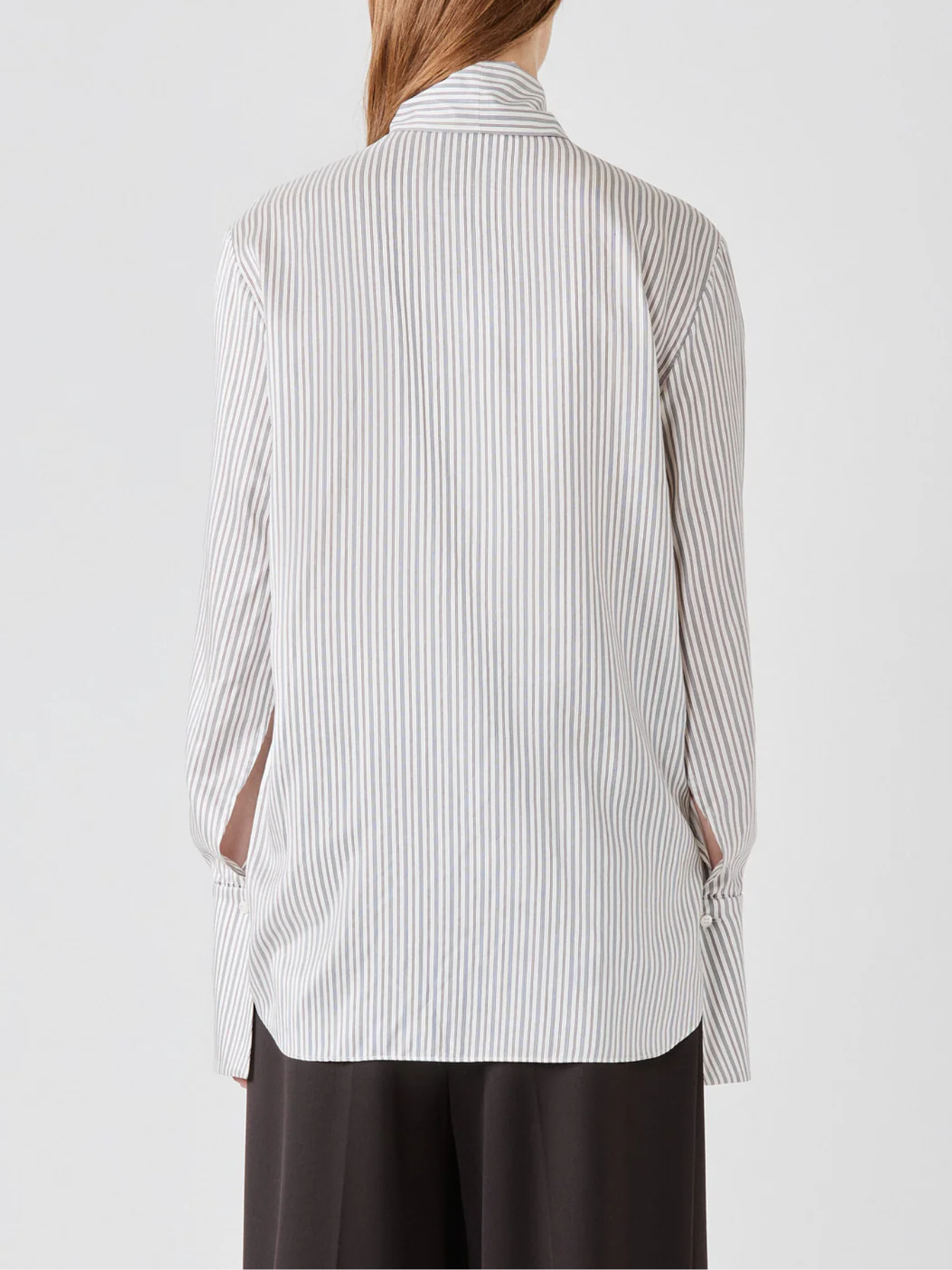 Sa Su Phi-Shirt w/Scarf - White/Navy/Bordeaux Stripe-Shirts-Boboli-Vancouver-Canada