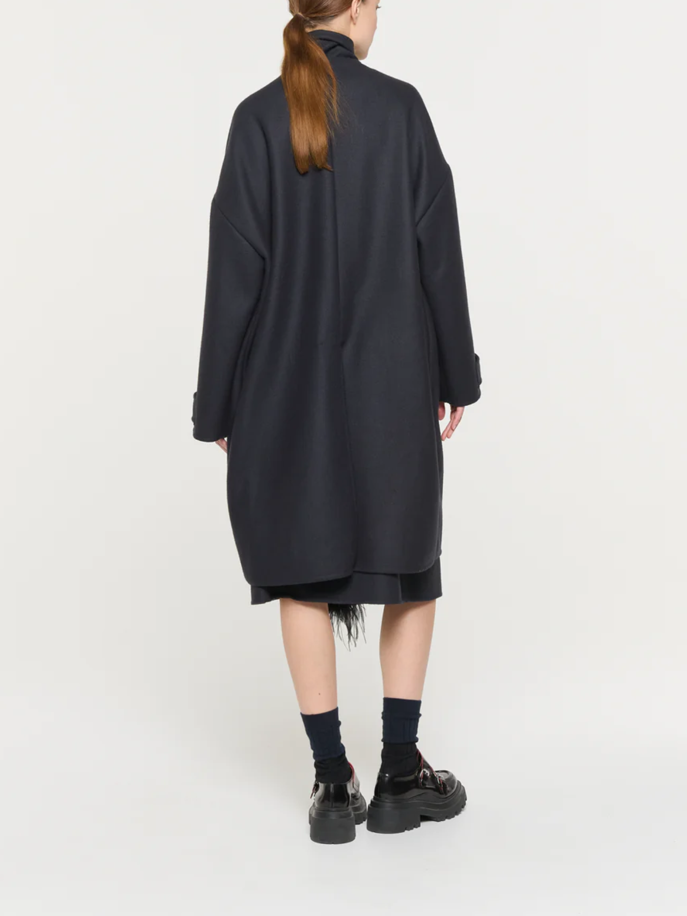 Plan C-Double Wool Coat - Blue Black-Coats-Boboli-Vancouver-Canada