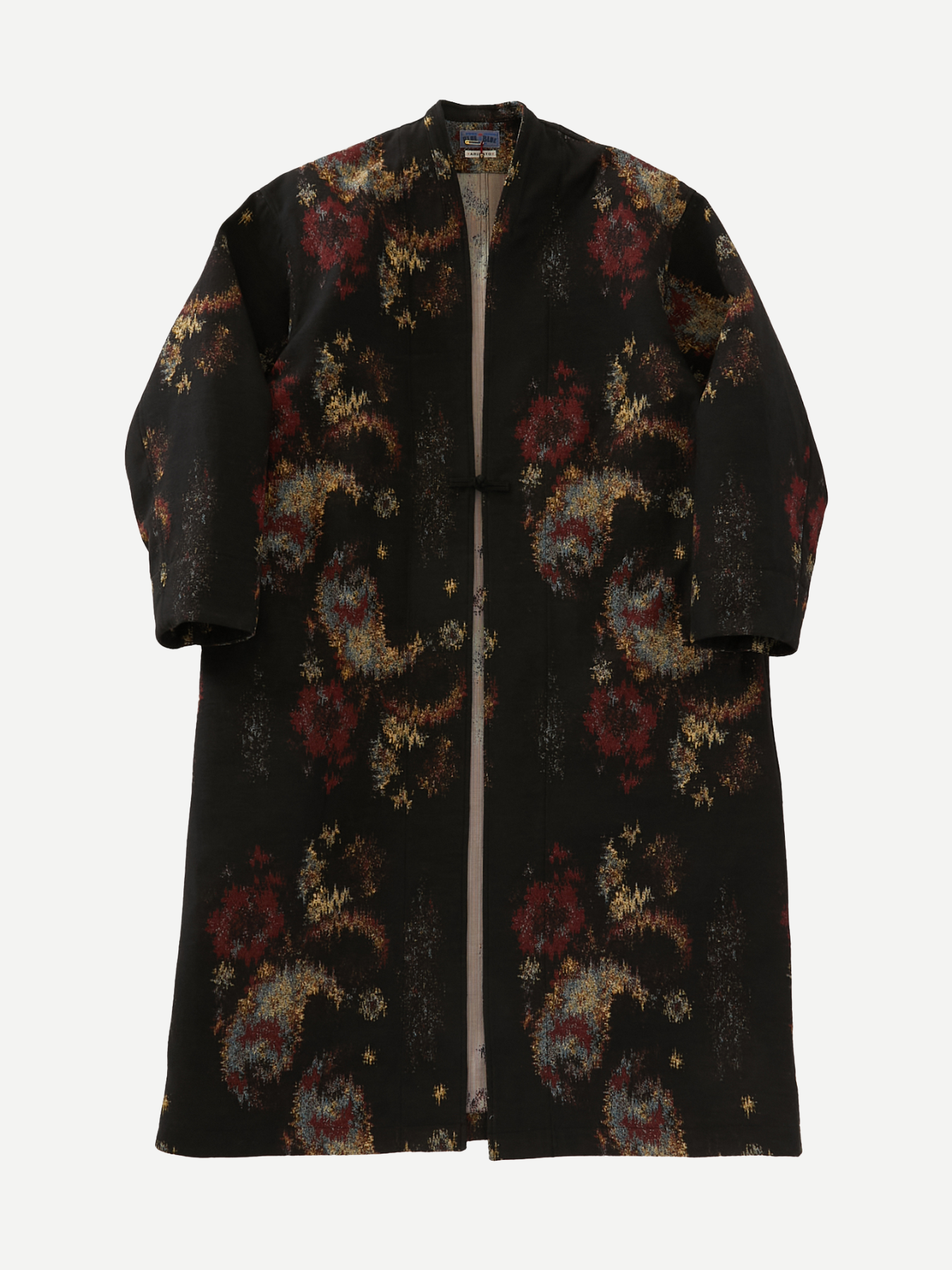 Blue Blue Japan-Tsujigahana Gobelin Long Haori Jacket - Black-Jackets-Boboli-Vancouver-Canada