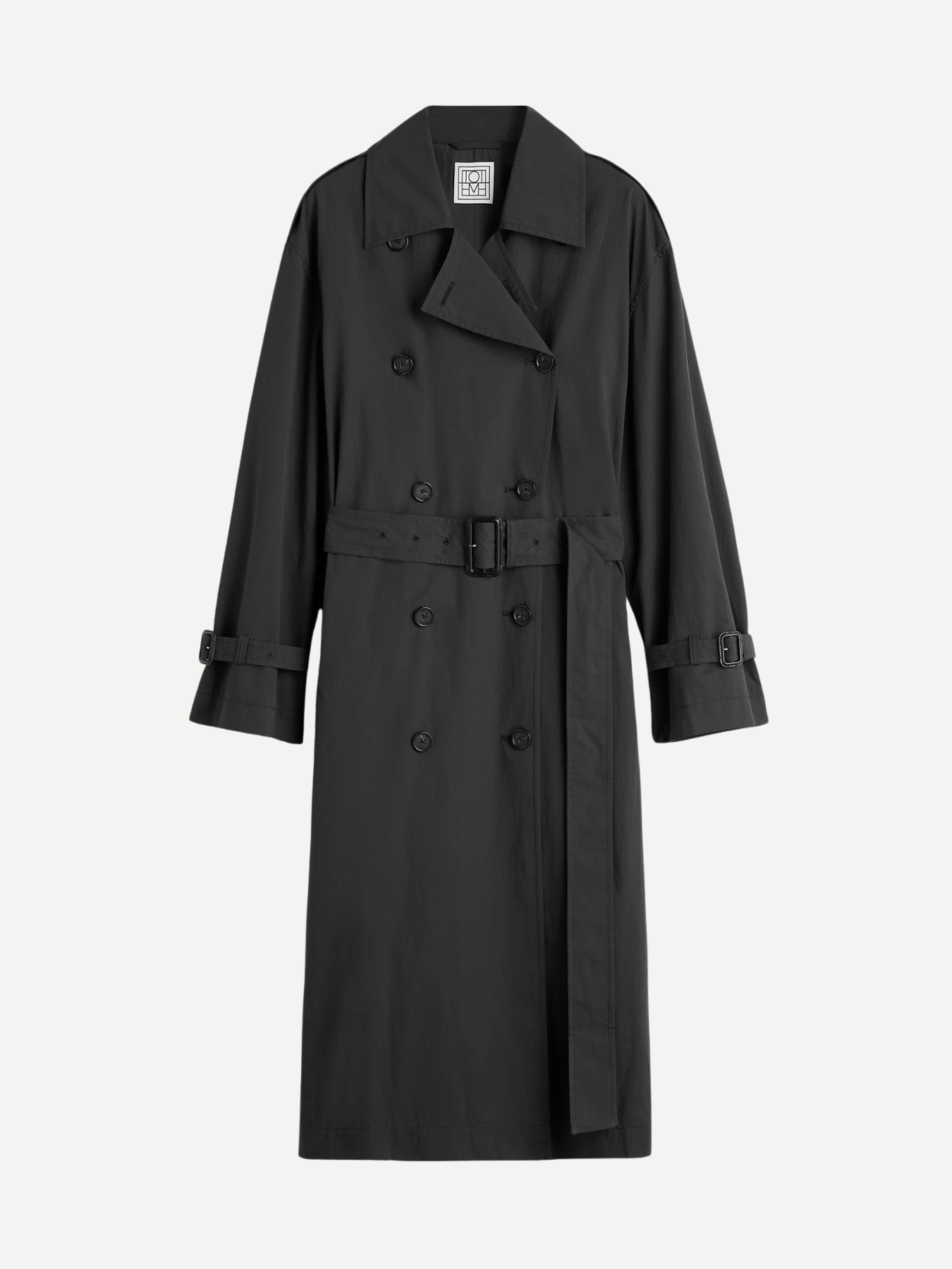 Totême-Crisp Summer Trench - Washed Black-Coats-Boboli-Vancouver-Canada