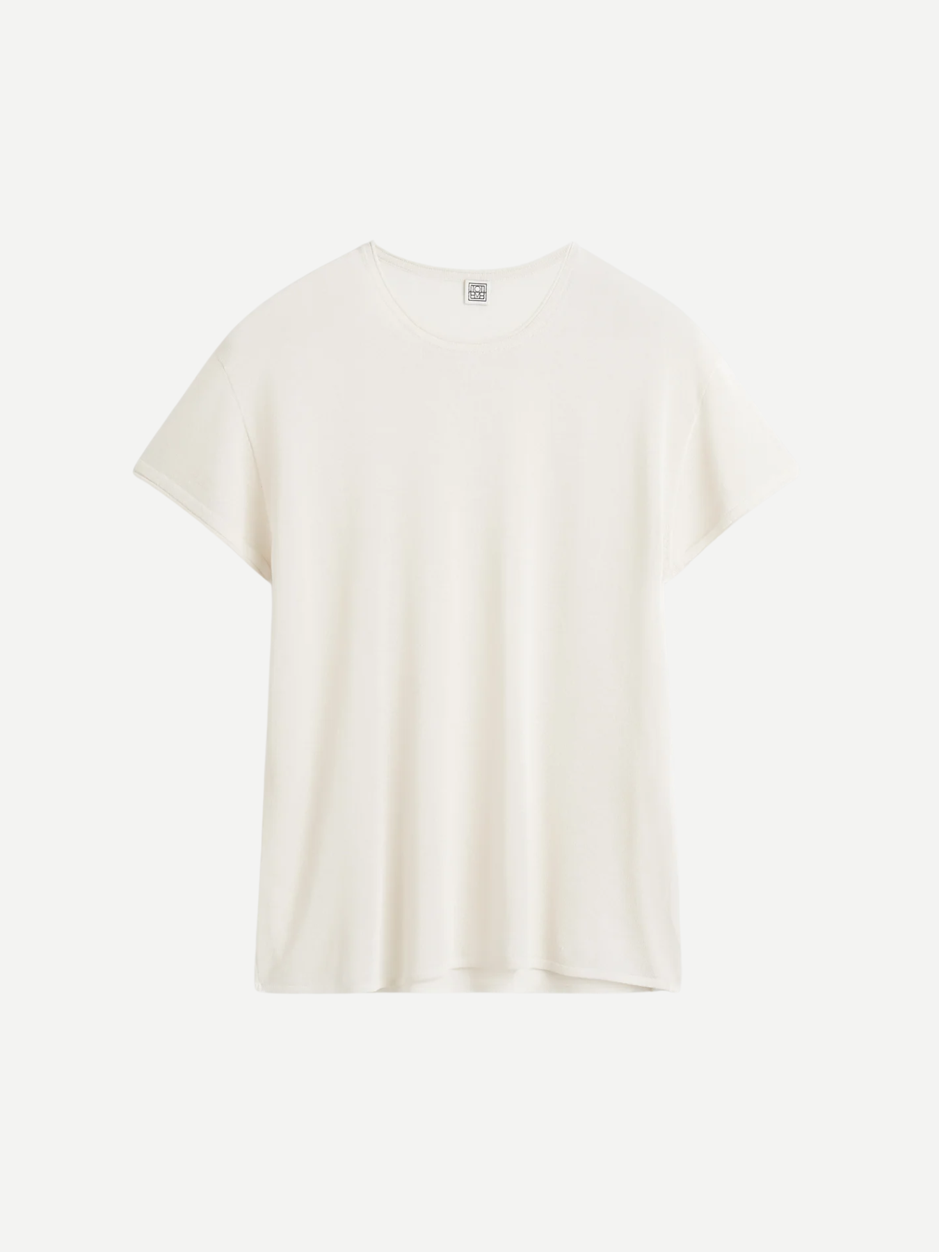 Totême-Silk Tee - Ecru-Shirts-Boboli-Vancouver-Canada